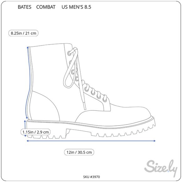 Bates Mens Leather Combat Boots Lace-up Gore Tex Size 8.5 US Black  02139 NEW - Picture 4 of 14